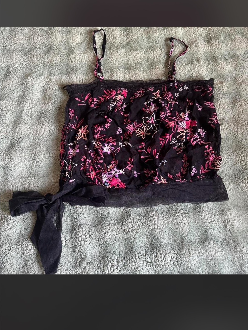 Heart Moon Star Black Floral lace cami. Free mystery top with purchase